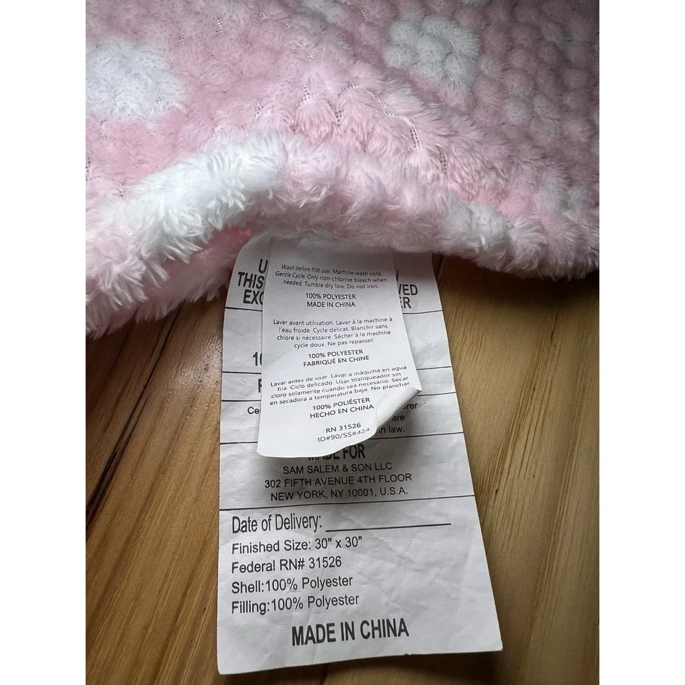 Sam Salem and Son Pink Kitty Cat Large Plush Baby Blanket Security Lovey LARGE